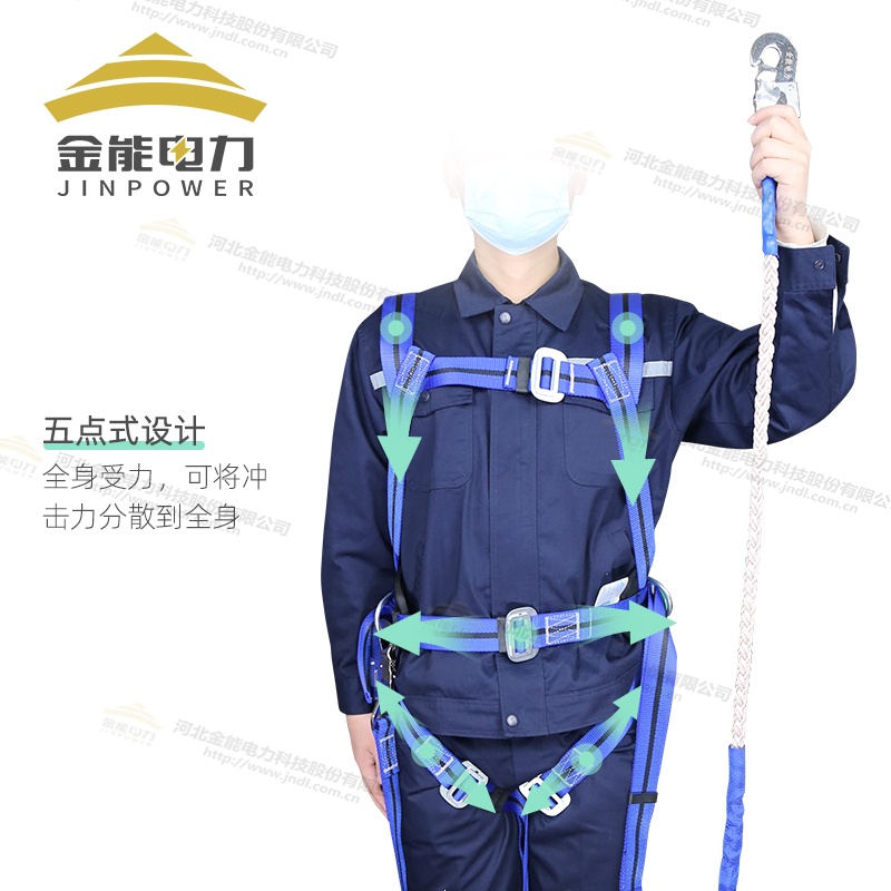 出口型全身式藍(lán)色安全帶拉力可達(dá)1.5t檢測報(bào)告齊全